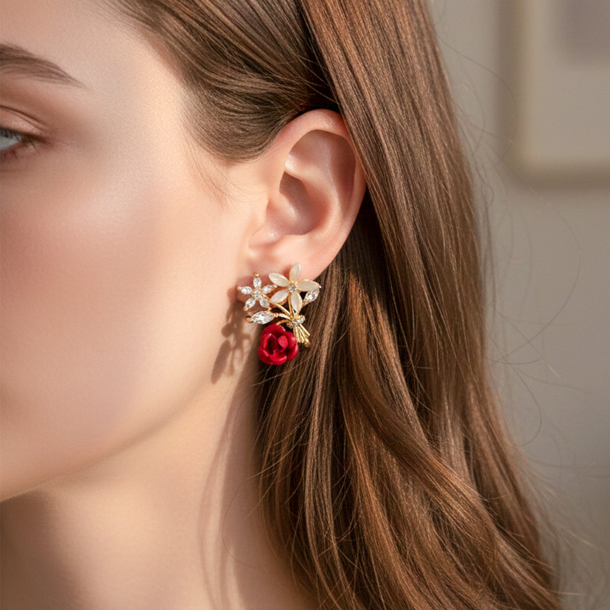 Roselle Luxe Bloom Earrings jewellery product view 3