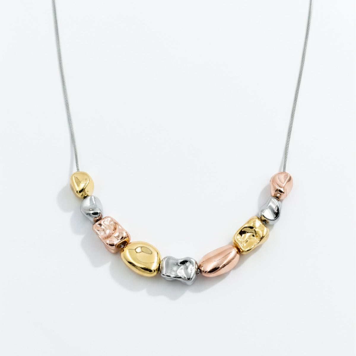 Elegant Tri Color Chunky Bead Necklace jewellery product view 4