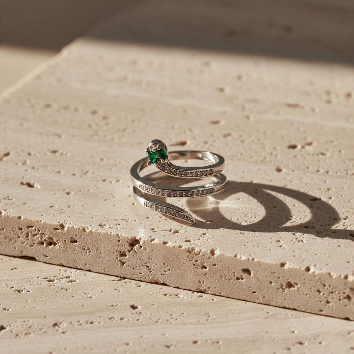 Mystic Emerald Diamond Wrap Ring jewellery product view 3