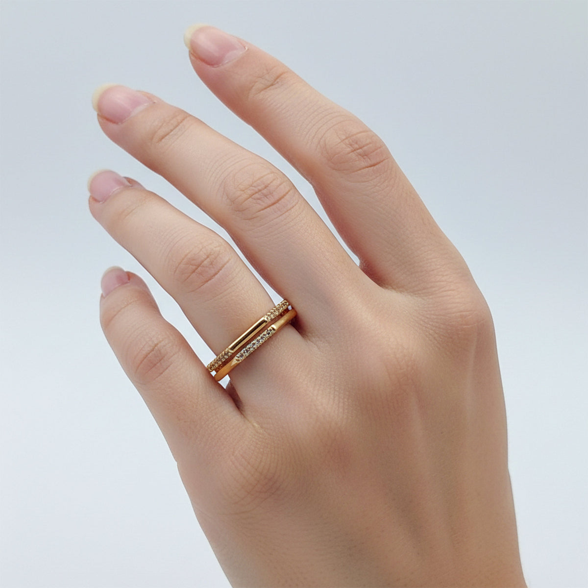 Hexagon Crystal Gold Ring jewellery product view 3