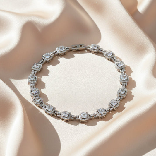 Diamond Square Luxe Tennis Bracelet jewellery product view 1