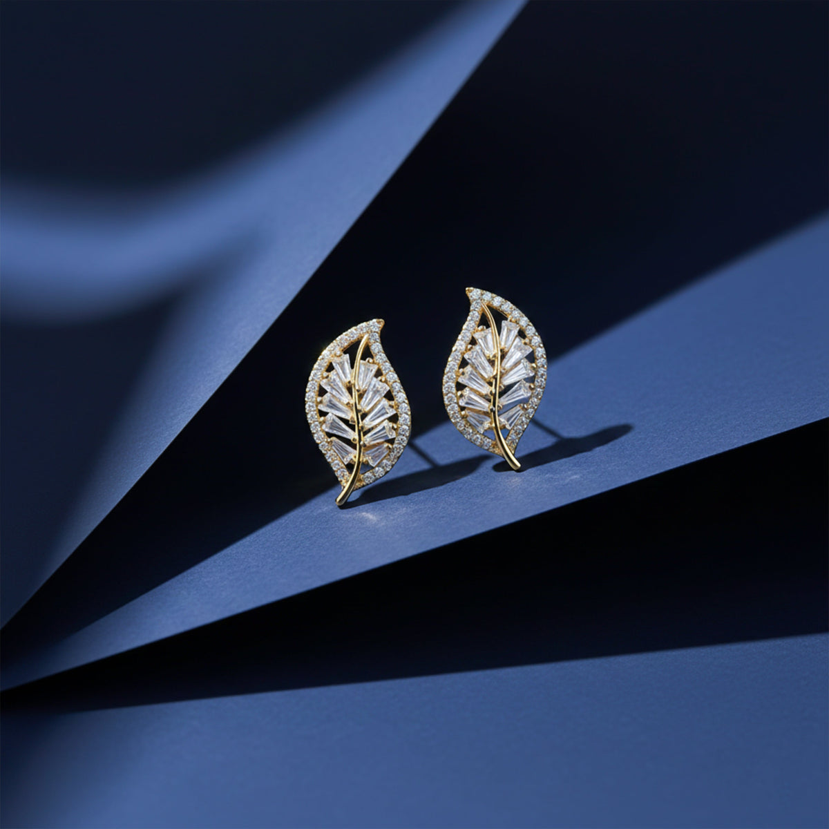 Leaf Luxe Stud Earrings jewellery product view 5