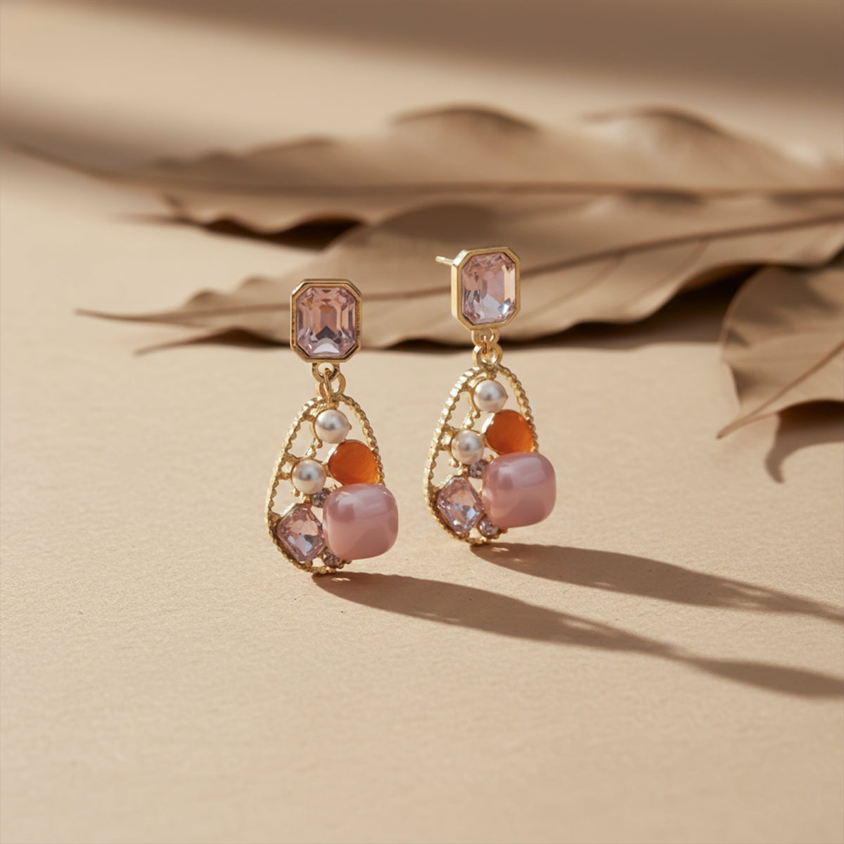 Pink Luxe Charm Earrings jewellery product view 2