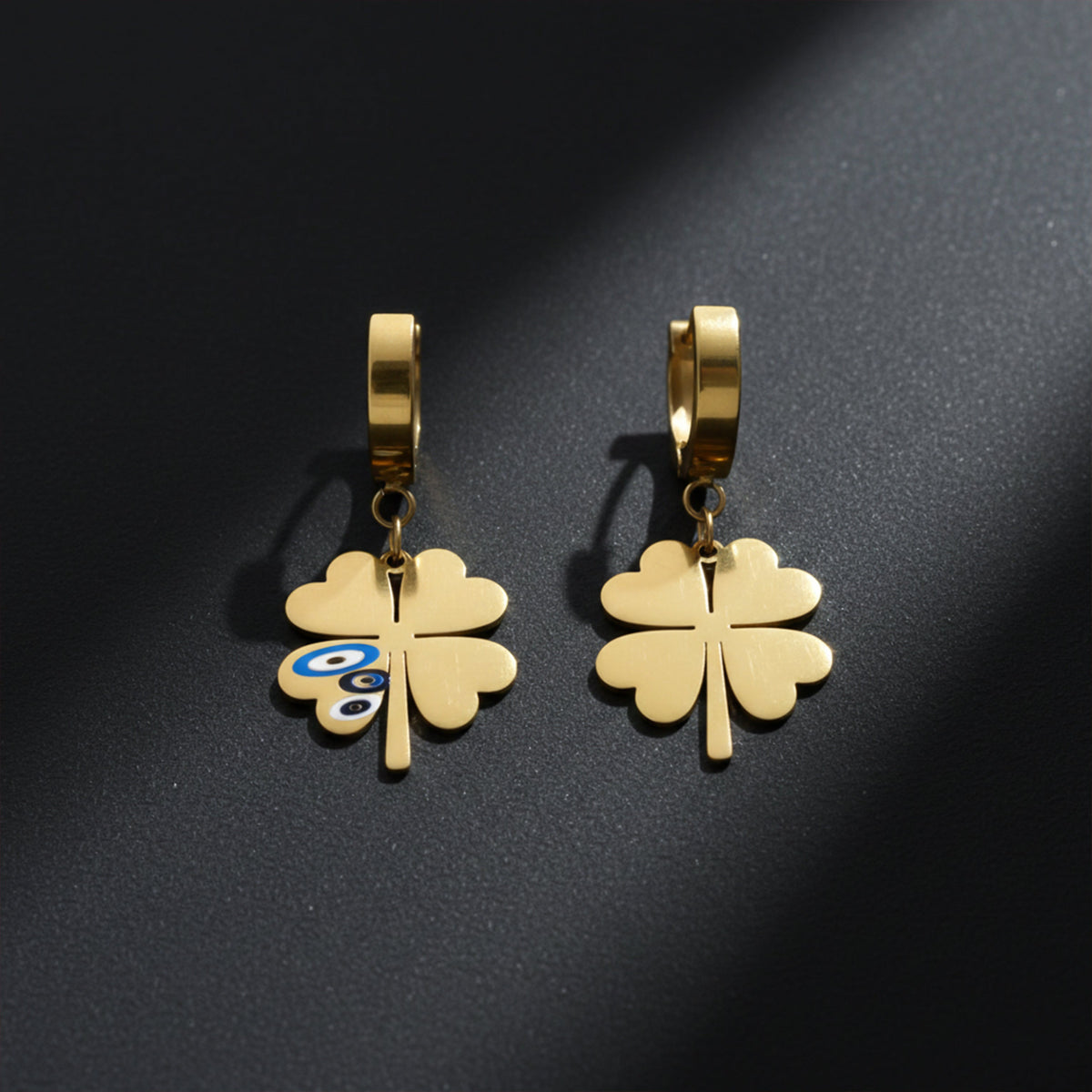 Elite Nazar Clover Charm Drop Earrings jewellery product view 3