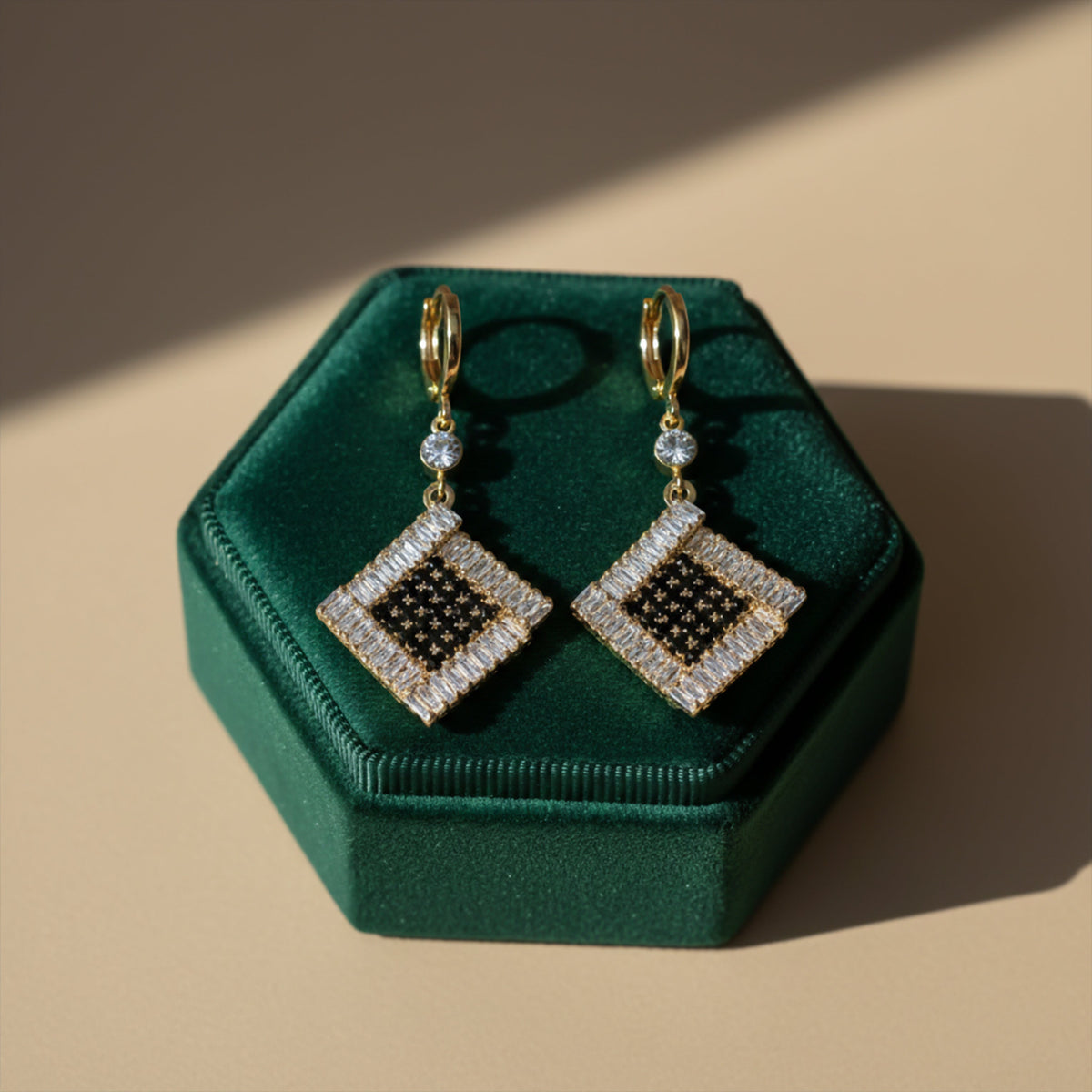 Crystal Square Luxe Earrings jewellery product view 4