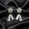 Camellia Flower Pearl Dangle Earrings jewellery product view 1