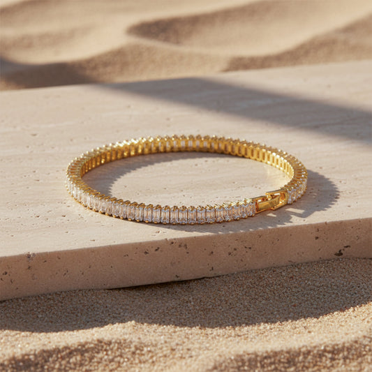 Classic Gold CZ Tennis Bracelet jewellery product view 1