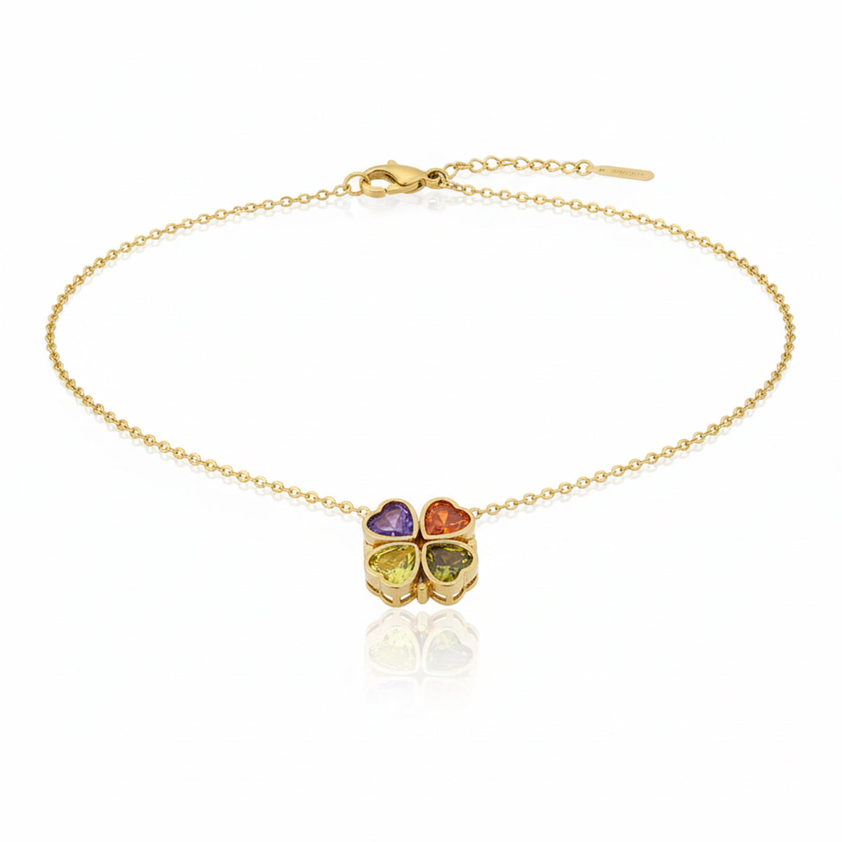 Luxury Four Leaf Clover Gold Necklace jewellery product view 5