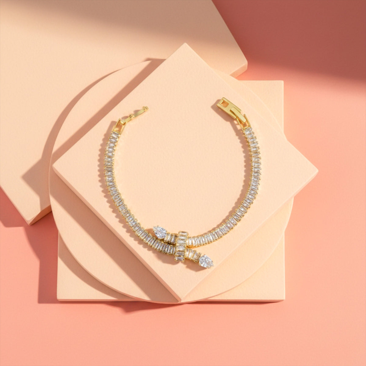 Infinity Ribbon Diamond Tennis Bracelet jewellery product view 1