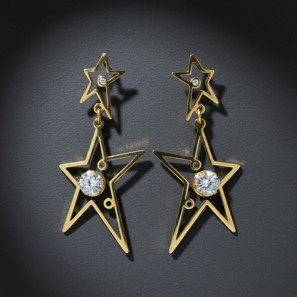 Galaxy Star Dangle Earrings jewellery product view 1