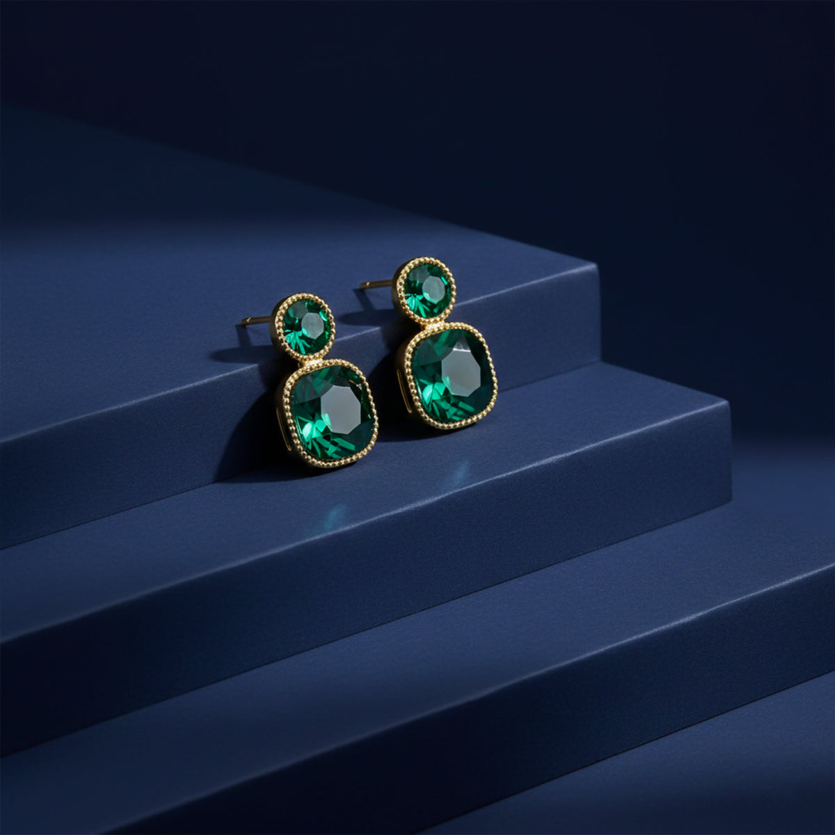 Green Gemstone Earrings jewellery product view 3