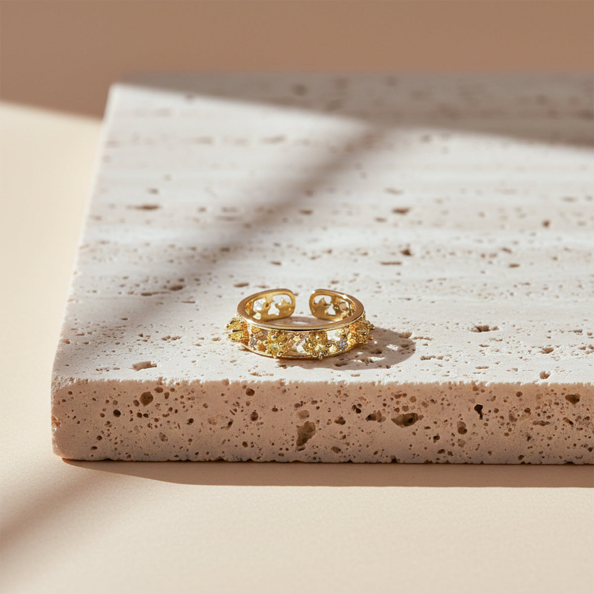 Aurora Sparkle Gold Ring jewellery product view 4