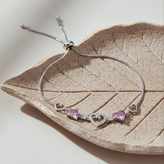Rosé Lumière Heart Crystal Bracelet jewellery product view 1