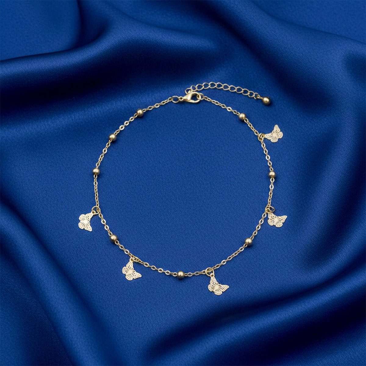 Veloura Butterfly Charm Anklet jewellery product view 3