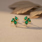 Luxury Emerald Leaf Drop Earrings jewellery product view 4
