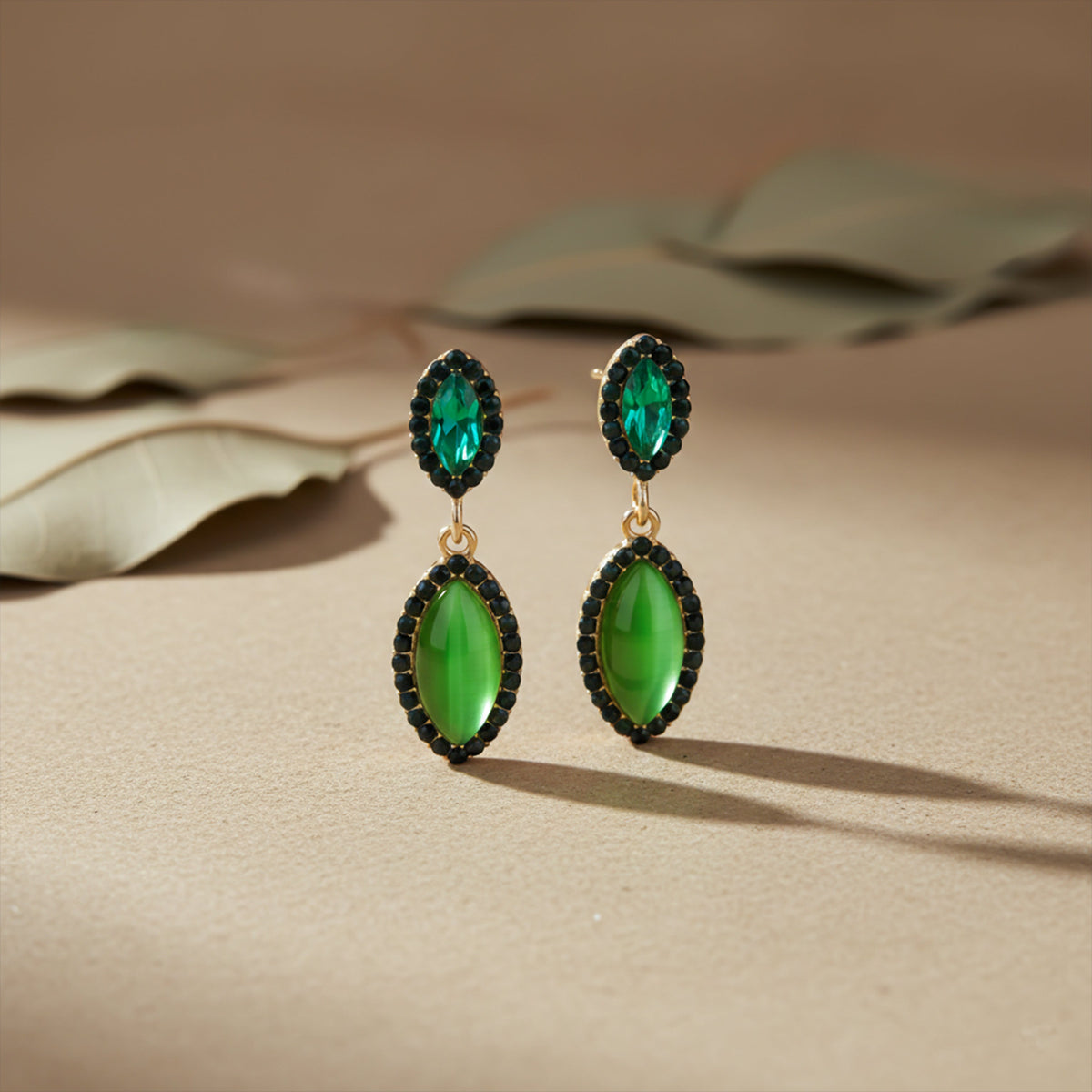 Green Radiance Drop Earrings jewellery product view 4