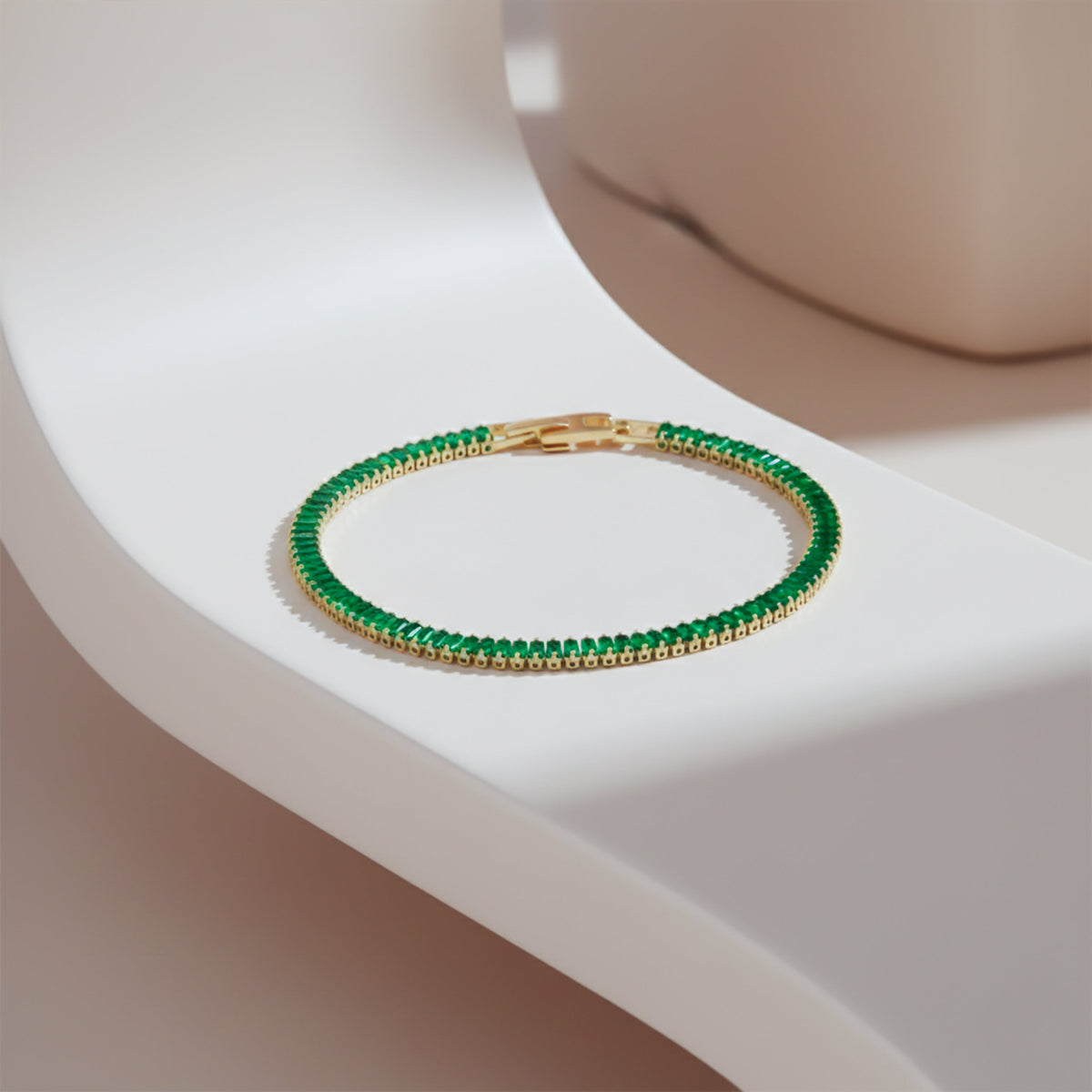 Regal Emerald Glow Bracelet jewellery product view 3