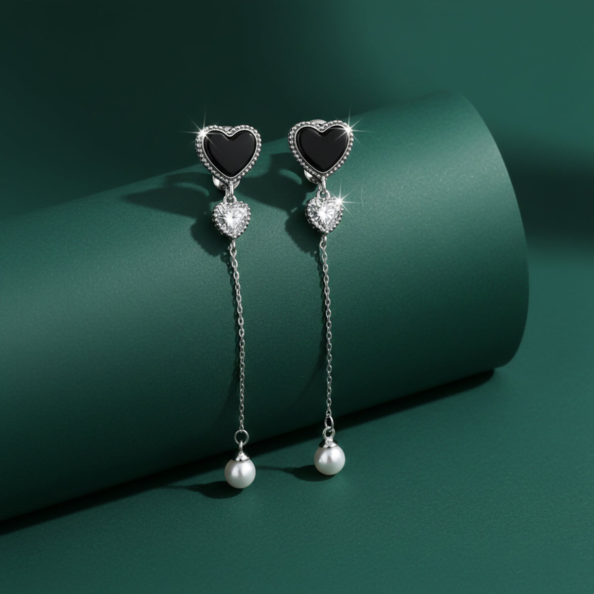 Obsidian Love Pearl Drops jewellery product view 3