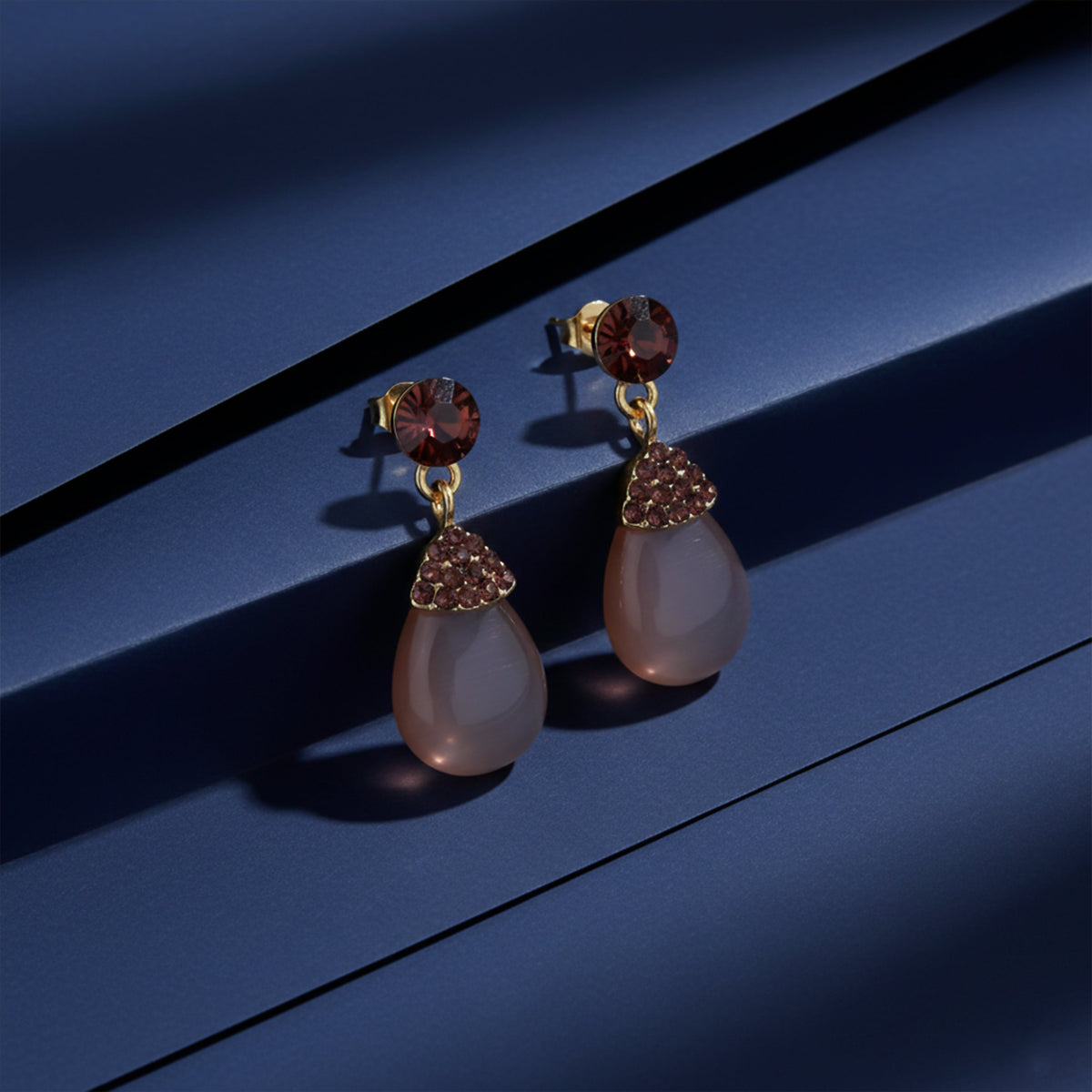 Elegant Mauve Pearl Drop Earrings jewellery product view 5