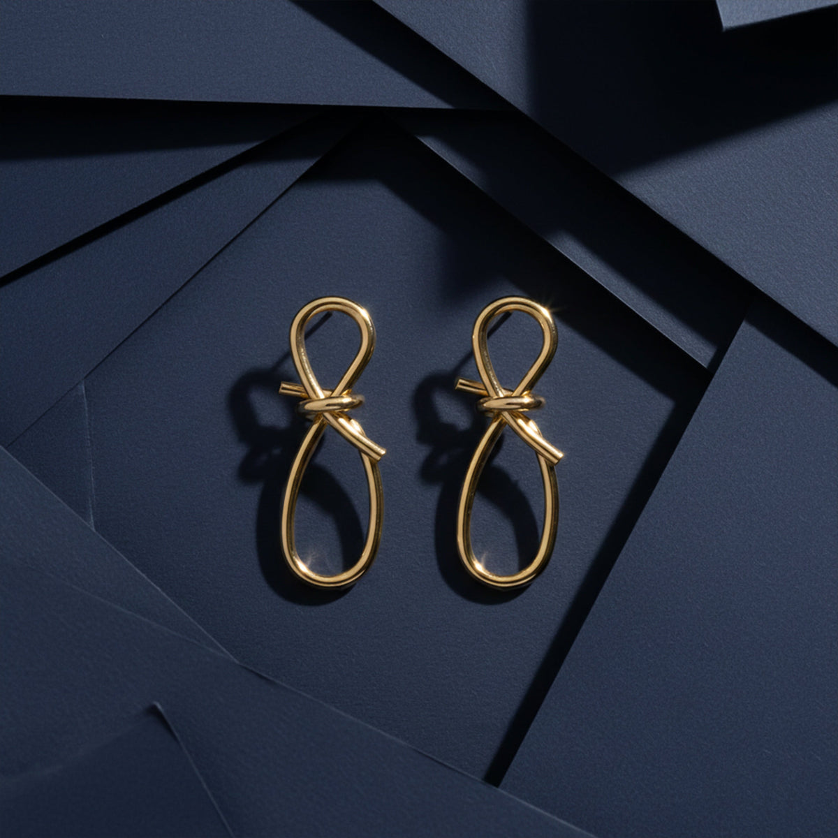 Luxe Knot Loop Drop Earrings jewellery product view 3