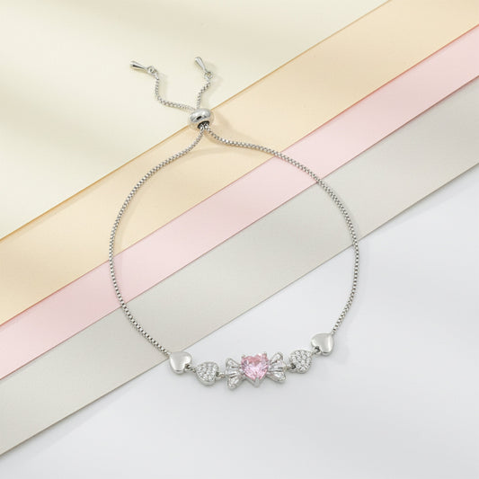 Cupid’s Pink Heart Diamond Bracelet jewellery product view 1