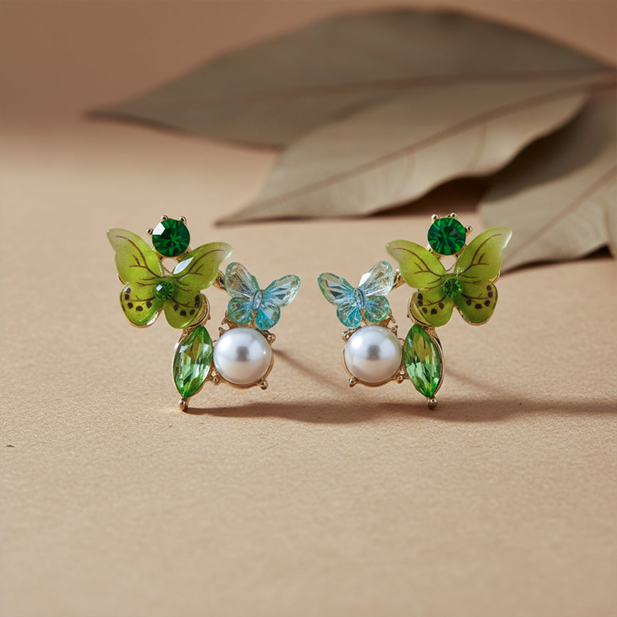 Butterfly Pearl Elegance Earrings jewellery product view 1