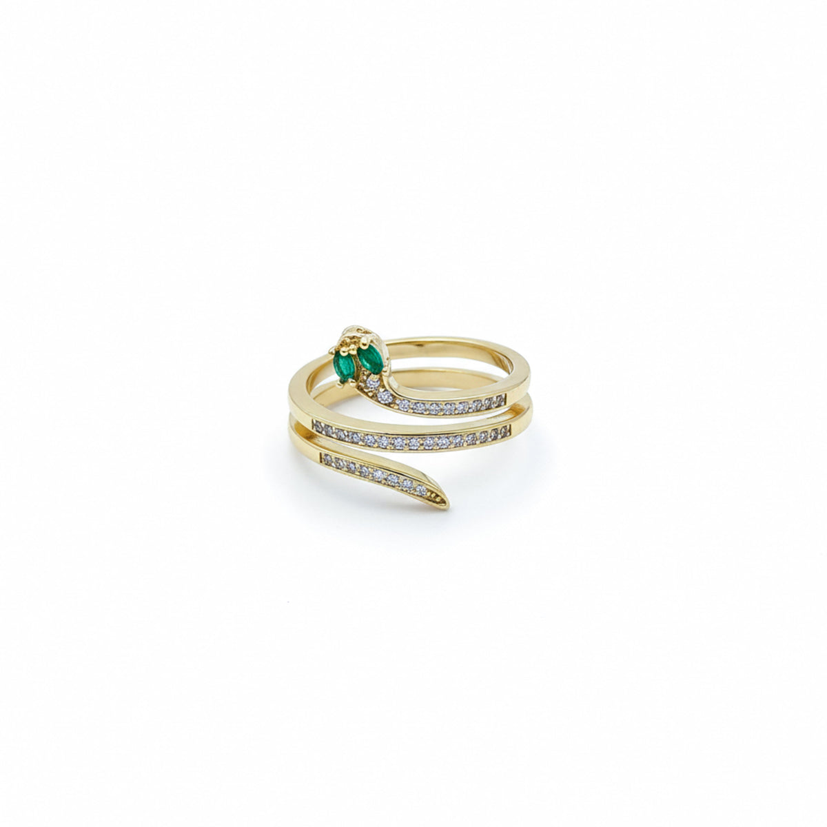 Emerald Diamond Snake Coil Ring jewellery product view 5