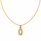 Luxe Gold Oval Crystal Pendant Necklace jewellery product view 7