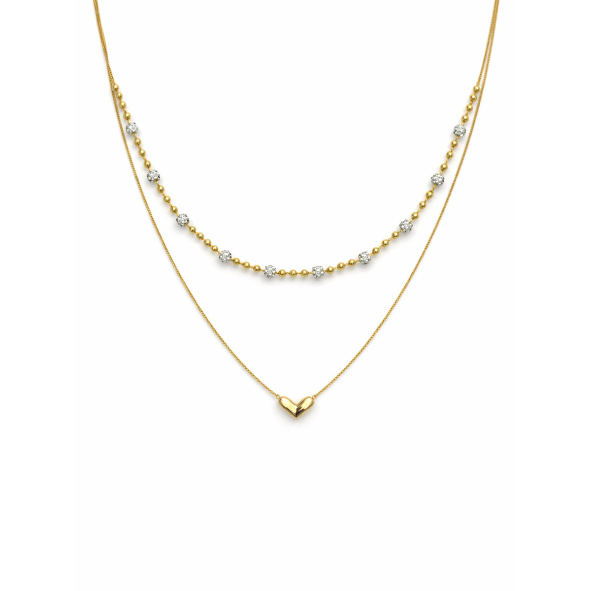 Luxpenny Dual Layer Gold Heart Necklace jewellery product view 6
