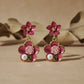 Rose Charm Pearl Drops Earrings jewellery product view 4