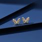 Luxury Crystal Butterfly Gold Earrings jewellery product view 4