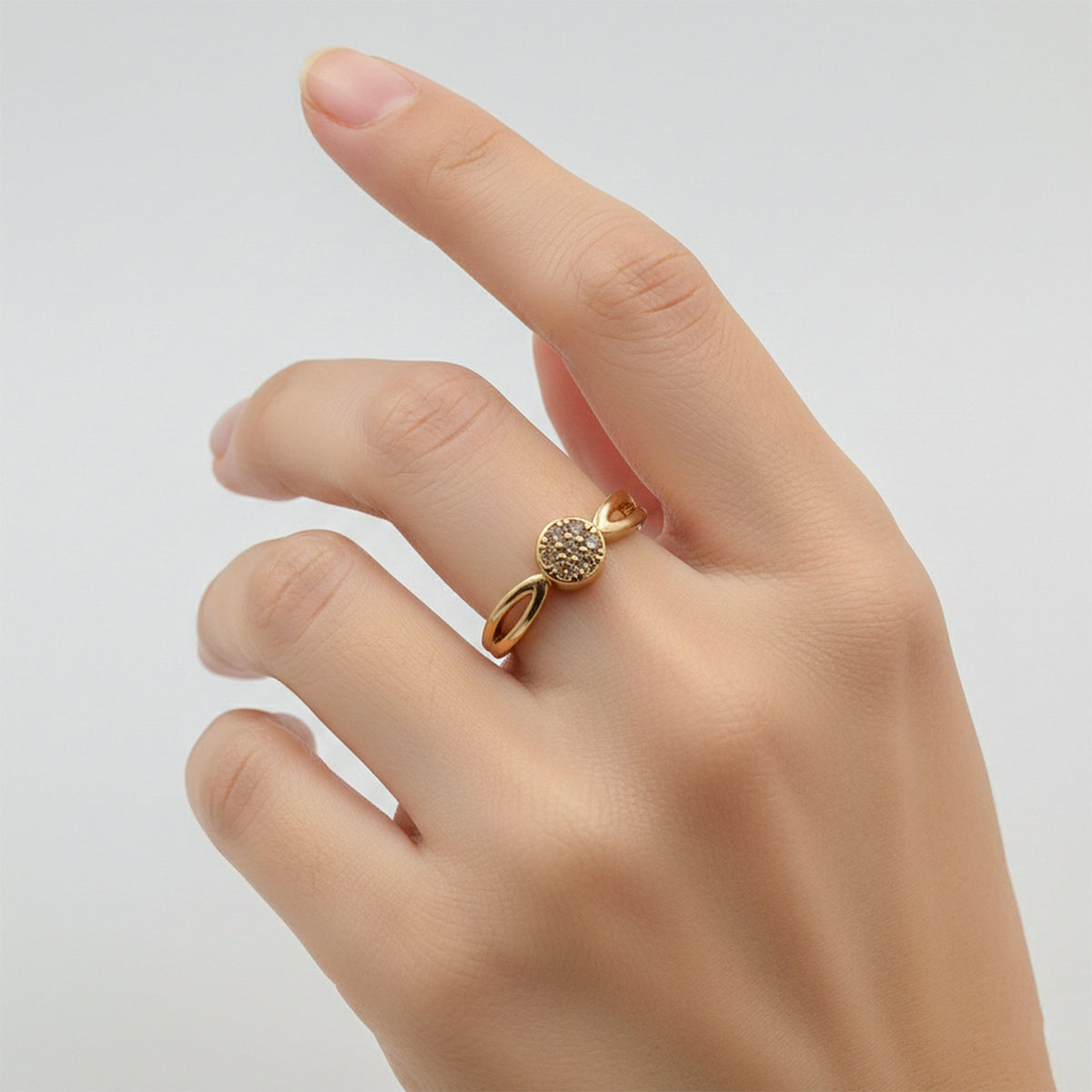 Royal Halo Crystal Gold Ring jewellery product view 4