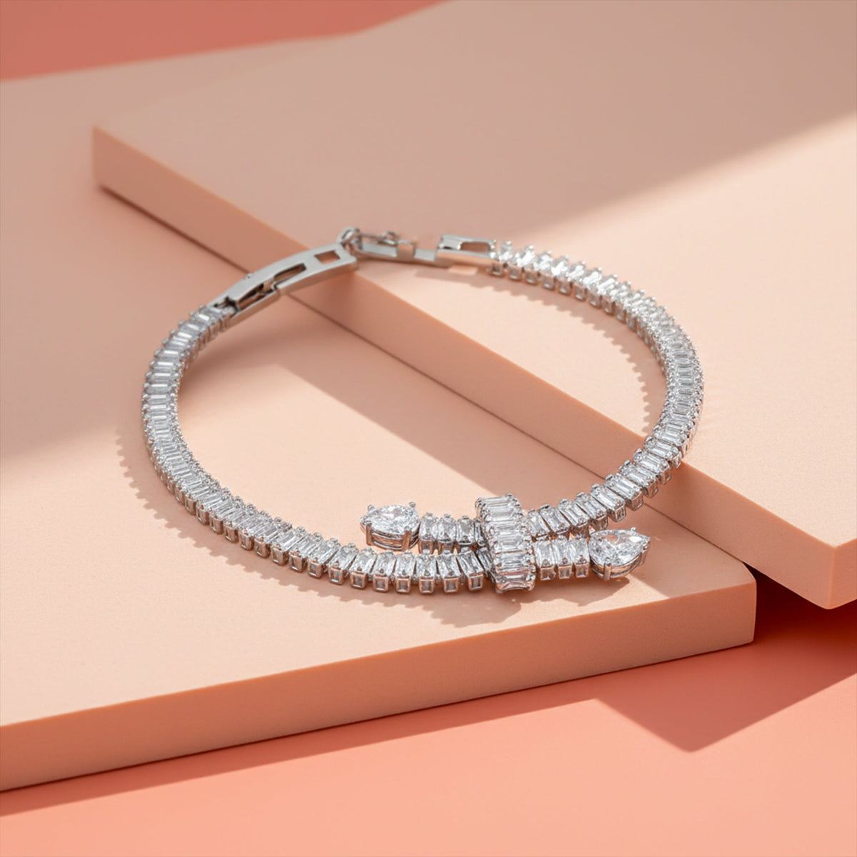Aurielle Crystal Baguette Bracelet jewellery product view 1