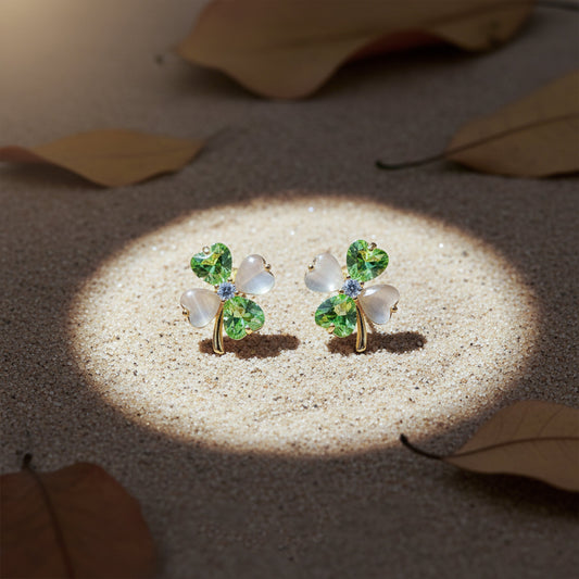 Verdant Elegance Clover Earrings jewellery product view 1