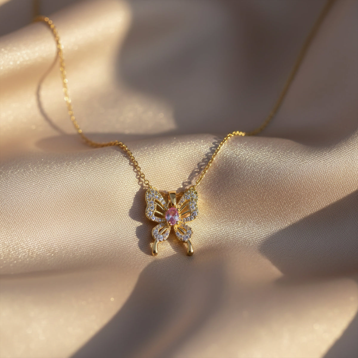 Butterfly Charm Necklace style 2 jewellery product view 1