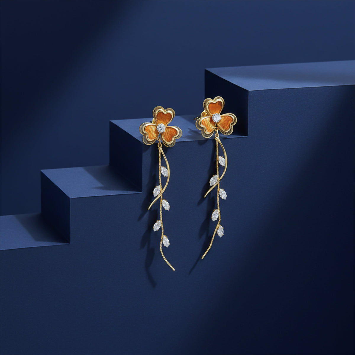 Clover Shine Dangle Earrings jewellery product view 4