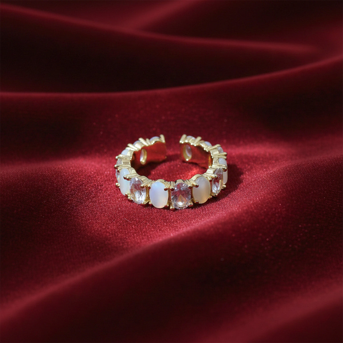 Opaline Luxe Zircon Adjustable Ring jewellery product view 1