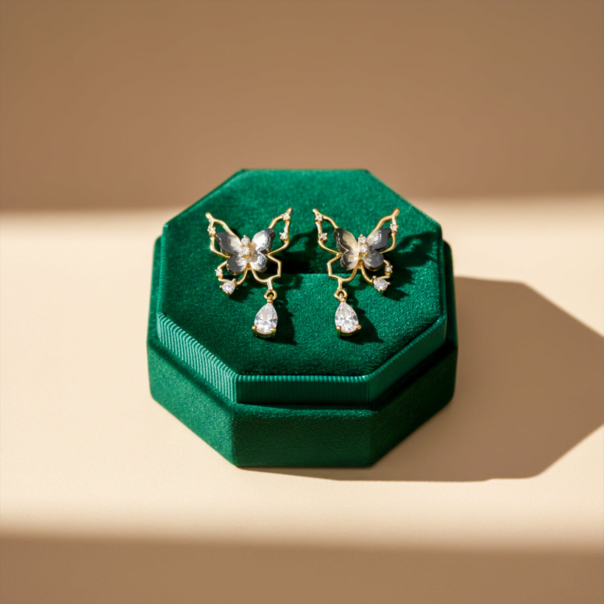Elegant Noir Butterfly Earrings jewellery product view 4