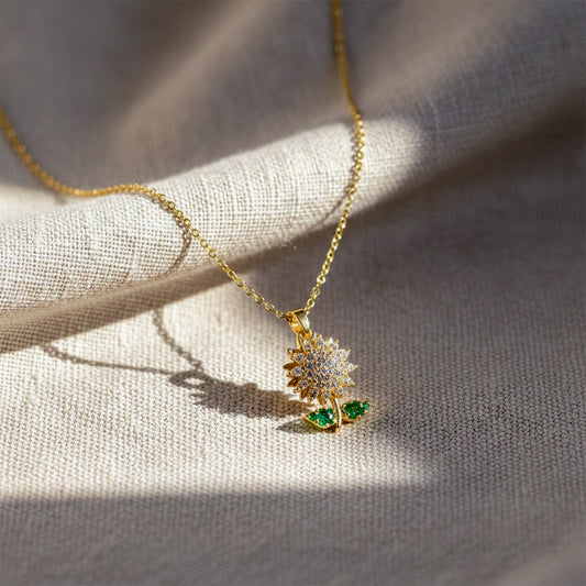 Sunflower Gold Pendant Necklace jewellery product view 1