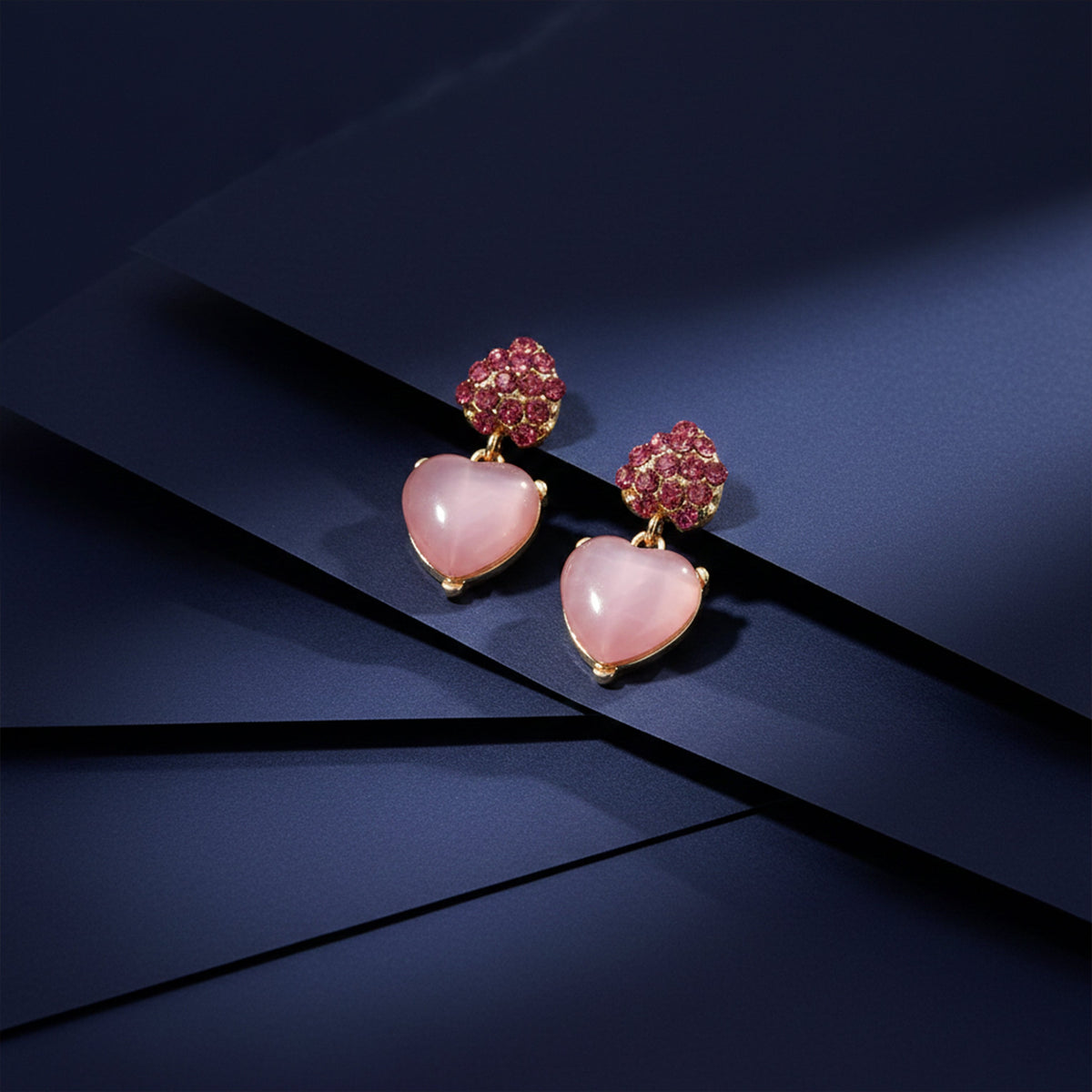 Romantic Blush Heart Earrings jewellery product view 5