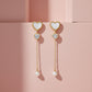 Ivory Luxe Heart Pearl Drop Earrings jewellery product view 1