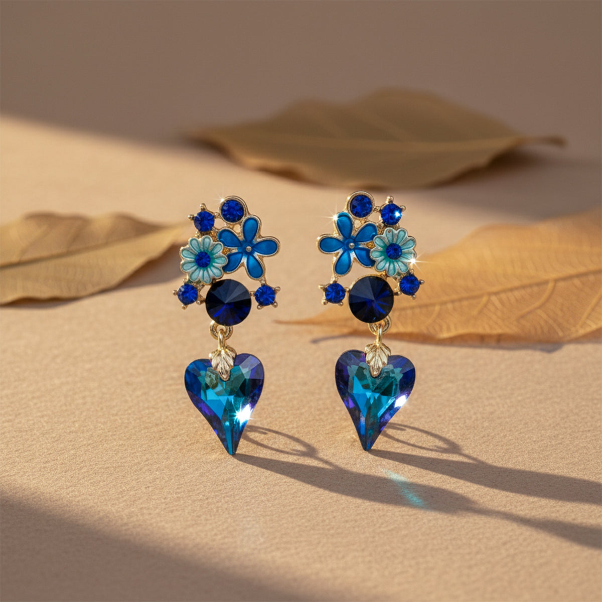 Blue Blossom Dangle Earrings jewellery product view 2