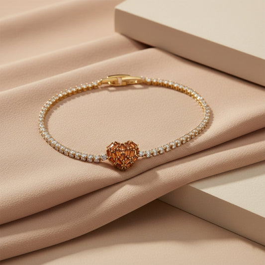 Designer Heart Diamond Tennis Bracelet jewellery product view 1
