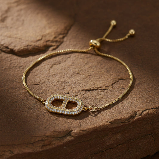 Elara Signature Gold Diamond Bracelet jewellery product view 1