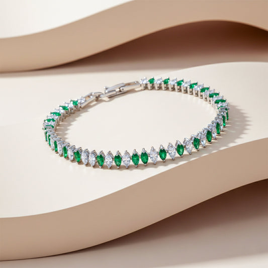 Elite Emerald Spark Tennis Bracelet jewellery product view 1