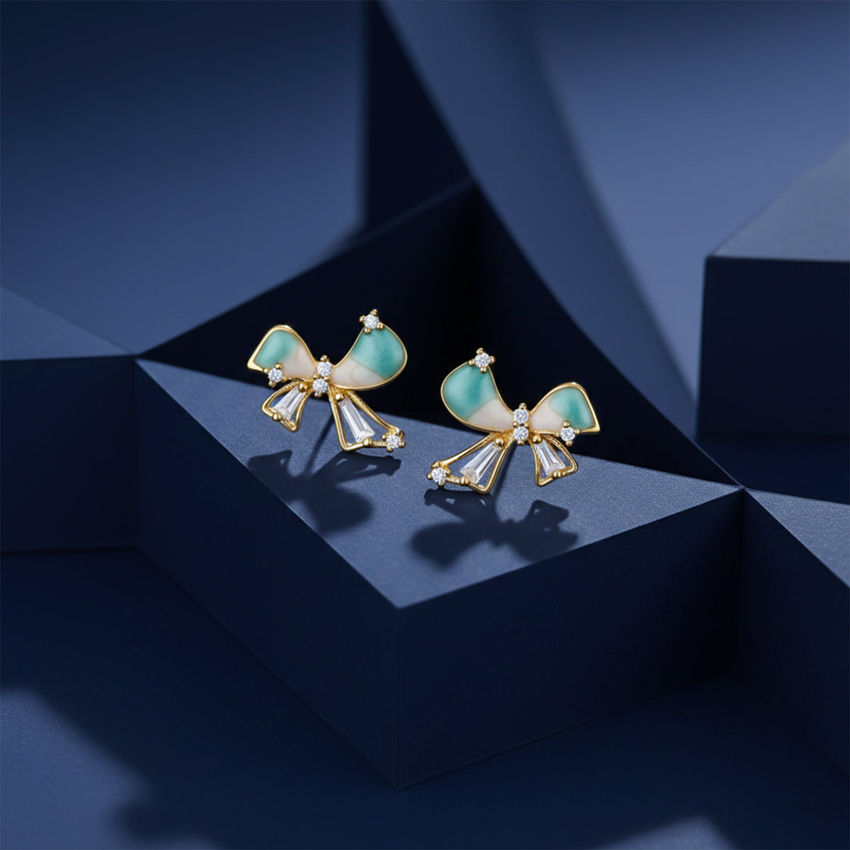 Velour Bow Radiance Earrings jewellery product view 5