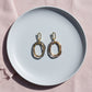 Tri-Tone Layered Oval Statement Earrings jewellery product view 4