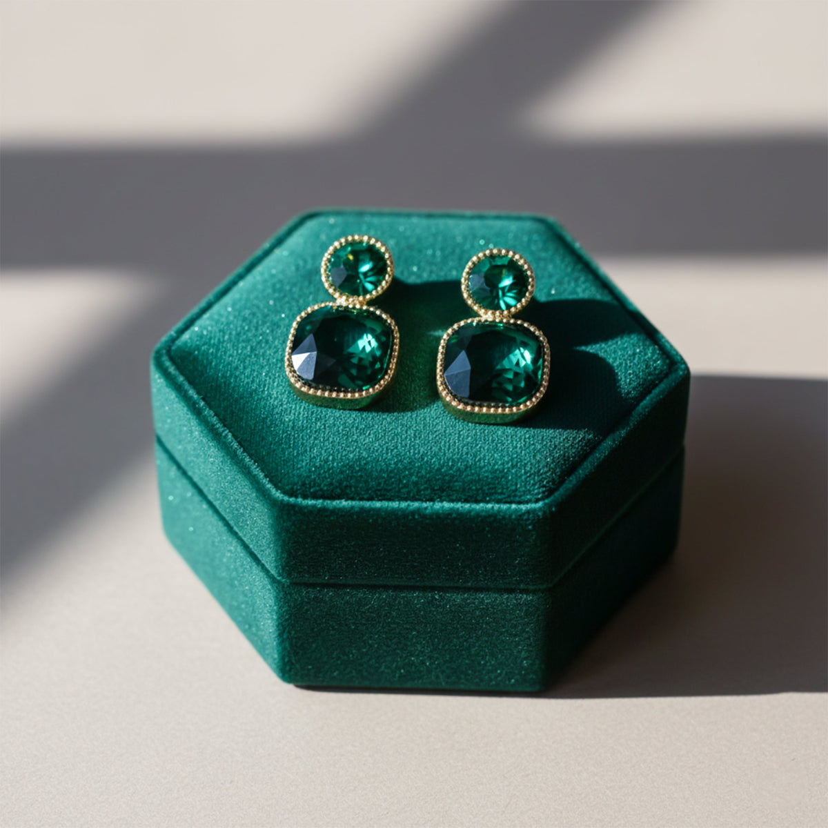 Green Gemstone Earrings jewellery product view 4