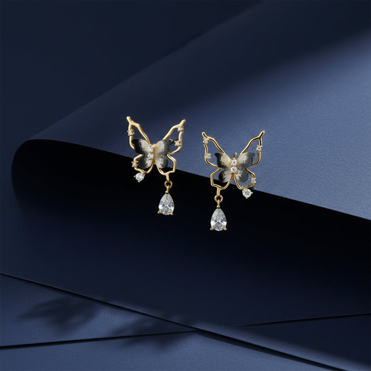 Elegant Noir Butterfly Earrings jewellery product view 5