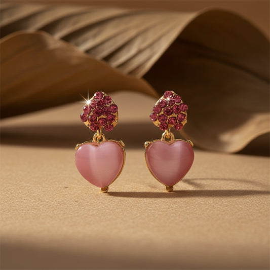 Romantic Blush Heart Earrings jewellery product view 1
